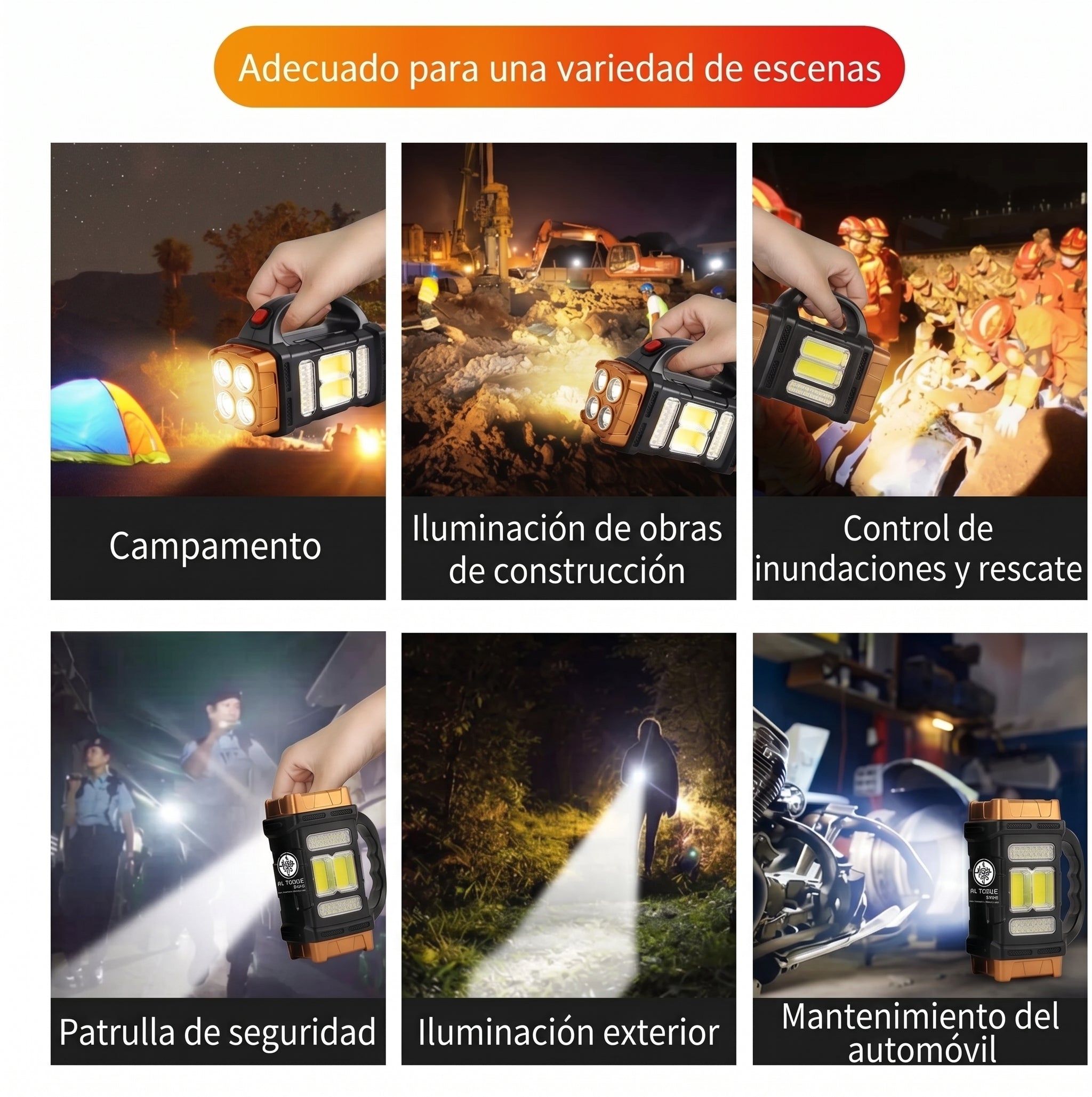 Linterna Carga Solar Multifuncional